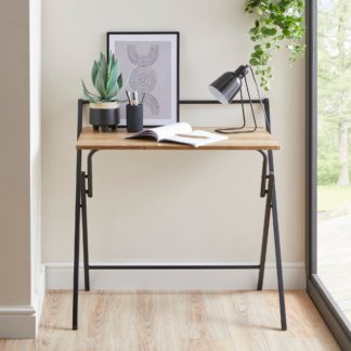 An Image of Evelyn Oak Effect Folding Desk Light Oak