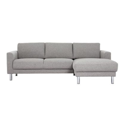 31f9dff66f1ea948bda12685ec304549a509a4a2e9219e2fb337c3952a297092.jpg An Image of Clesto Fabric Upholstered Right Handed Corner Sofa In Light Grey