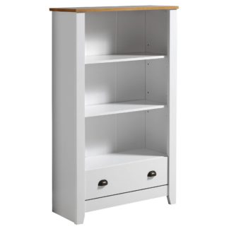 An Image of Ludlow White Bookcase White and Brown