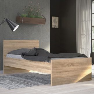 An Image of Nakou Wooden Single Bed In Oak
