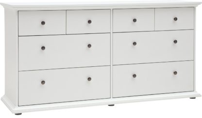 An Image of Habitat Heathland 4+4 Drw Wide Chest of Drawers - White