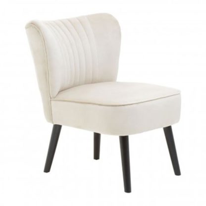 An Image of Trento Velvet Upholstered Accent Chair In Mink