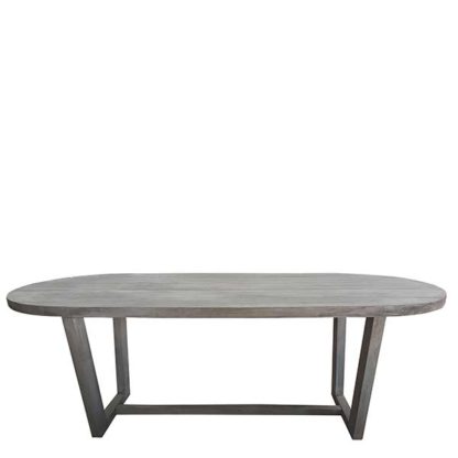 An Image of Kos Outdoor Garden Dining Table In Clay Finish