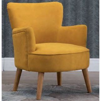 An Image of Keira Fabric Upholstered Armchair In Ochre
