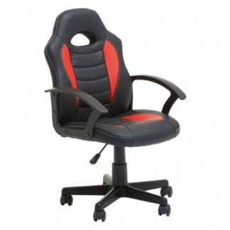 An Image of Katy PU Leather Home Office Executive Chair In Black And Red