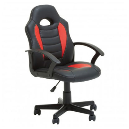 An Image of Katy PU Leather Home Office Executive Chair In Black And Red