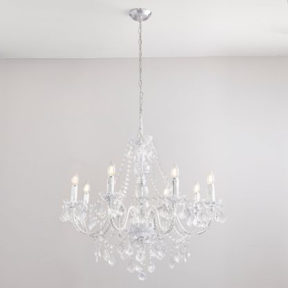 An Image of Vogue Clarence 8 Light Chandelier Chrome