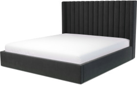 An Image of Cory Super King Size Ottoman Storage Bed, Ashen Grey Cotton Velvet