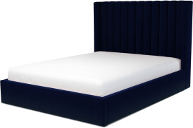An Image of Cory King Size Ottoman Storage Bed, Prussian Blue Cotton Velvet