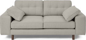 An Image of Content by Terence Conran Tobias 2 Seater Sofa, Dove Grey Boucle with Dark Wood Leg