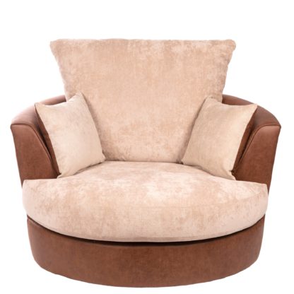 An Image of Blake Fabric Combo Swivel Chair Grey