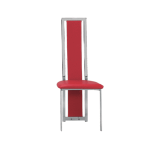 An Image of Nicole Dining Chair In Red With Chrome Legs