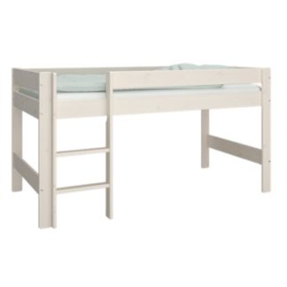 An Image of Nice Wooden Mid Sleeper Bunk Bed In Whitewash