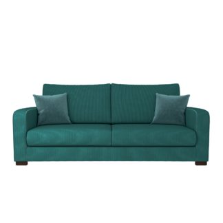 An Image of Carson Corduroy 4 Seater Sofa Emerald Green