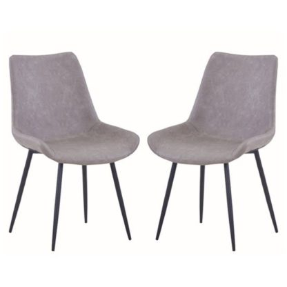 3f625db93d154c75ffdf3c7c41f78b468444ee184fd094a2b828168c4e1759f5.jpg An Image of Imperia Light Grey Fabric Upholstered Dining Chairs In A Pair