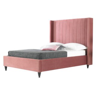 An Image of Turin Contemporary Blush Bed Frame Pink Blush