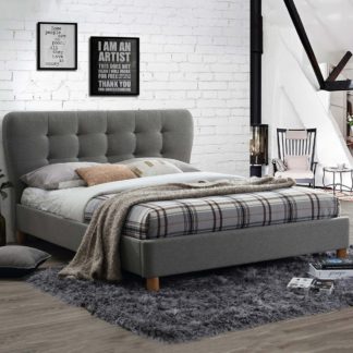 An Image of Stockholm Fabric Bed Frame Grey
