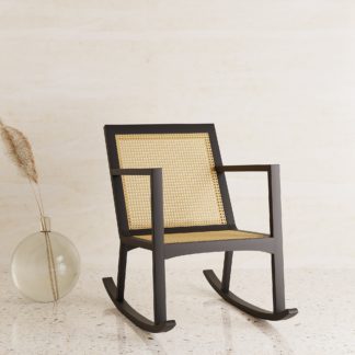 An Image of Miki Cane Rocking Chair Black