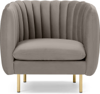 An Image of Helma Accent Armchair, Alaska Grey Velvet