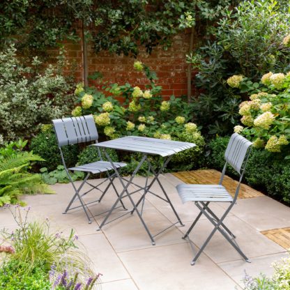 45ffbf2a62ef997d38c121e57226f68b40b9d13a47729836238ecc612dd28b18.jpg An Image of Amsterdam 2 Seater Metal Bistro Set Light Grey