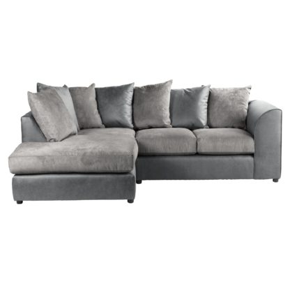 An Image of Blake Fabric Combo Left Hand Corner Sofa Chocolate (Brown)