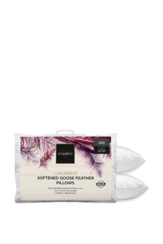 An Image of Nimbus Softened Goose Feather Pillow Pair