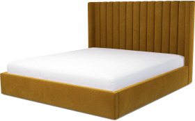 An Image of Cory Super King Size Ottoman Storage Bed, Dijon Yellow Cotton Velvet