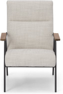 An Image of Merle Accent Armchair, Ecru Loop Textured Boucle