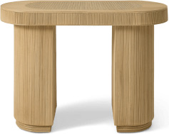 An Image of Azrou Oval Console Table, Natural Cane