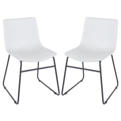 4fa52f8ba4a8edd4405fea737d2dbf612004d59e75f33940322022821622b135.jpg An Image of Arturo Grey PU Dining Chairs With Black Metal Legs In Pair