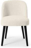 An Image of Swinton Dining Chair, Faux Sheepskin with Black Legs