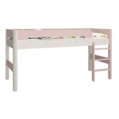 5196ed887b5b4fb98dc3f0db667faf73682ad98e5e71b81fb426b74300d2f8dd.jpg An Image of Oniria Wooden Mid Sleeper Bunk Bed In Whitewash Pink