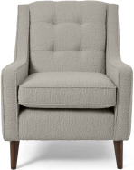 An Image of Content by Terence Conran Tobias Armchair, Dove Grey Boucle with Dark Wood Leg