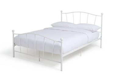 An Image of Habitat Fleur Kingsize Metal Bed Frame - White