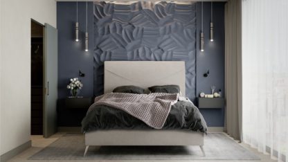 An Image of MiBed Seattle Velvet Kingsize Bed Frame - Black