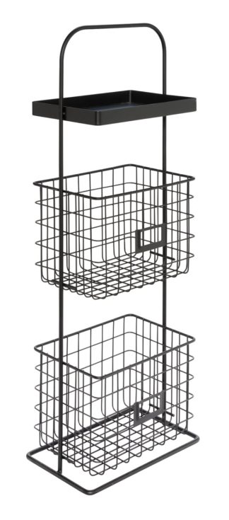 An Image of Argos Home Free Standing 2 Tier Wire Unit - Matt Black