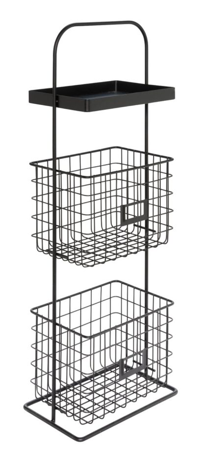 An Image of Argos Home Free Standing 2 Tier Wire Unit - Matt Black