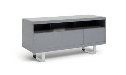 An Image of Habitat Sleigh TV Unit - Gloss Grey