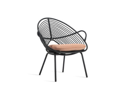 An Image of Vincent Sheppard Rocco Outdoor Lazy Chair Black Spice Scatter Cushion