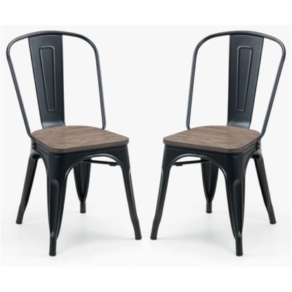 5993101bc231c6d22b915d3fb3516087c81463d199e92ea909e9ea79c99f7134.jpg An Image of Grafton Mocha Elm Wooden Dining Chairs With Metal Frame In Pair