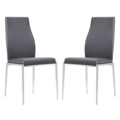 59bd99c95a3cd8a9db69fbe5ded3e3208254e8779f1739115cff5da8cd587284.jpg An Image of Mexa Dark Brown Faux Leather High Back Dining Chairs In Pair