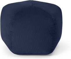 An Image of Pebble Pentagon Pouffe, Navy Corduroy Velvet