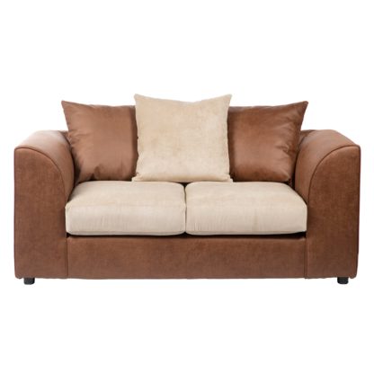 An Image of Blake Fabric Combo 2 Seater Sofa Chocolate (Brown)
