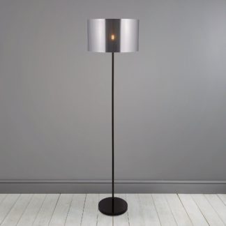 An Image of Volos Shiny Black Floor Lamp Silver