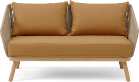 An Image of Alif Garden 2 Seater Sofa, Soft Terracotta & Eucalyptus