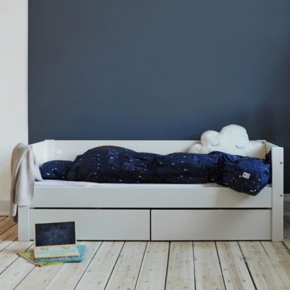 60a8a5205c8ccbafc4d4a422cecb983835fb75be42d298a60e790ea04050965f.jpg An Image of Huia Kids Wooden Day Bed With Underbed Drawers In White