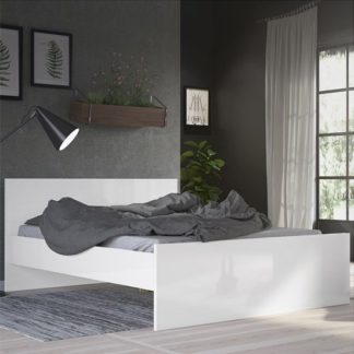 An Image of Nakou High Gloss King Size Bed In White