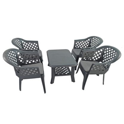 An Image of Savona 4 Seater Conversation Set with Savona Chairs Grey