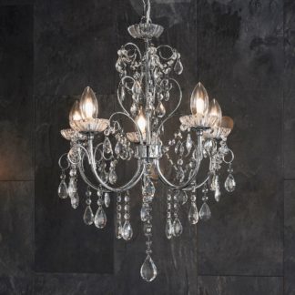 An Image of Vogue Tabitha 5 Light 51cm Chandelier Chrome