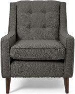 An Image of Content by Terence Conran Tobias Armchair, Charcoal Grey Boucle with Dark Wood Leg